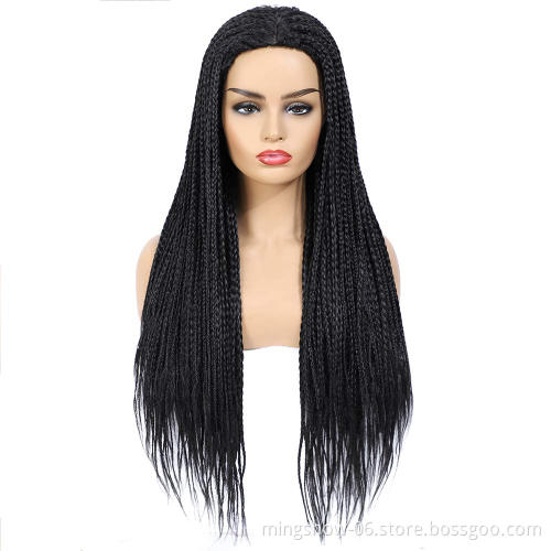 Synthetic wigs heat resistant knotless box braided wigs for black women